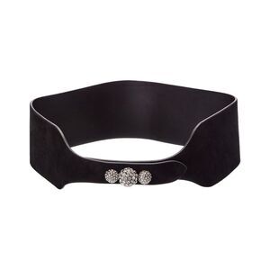 Isabel Marant Suede & Leather Belt, Black